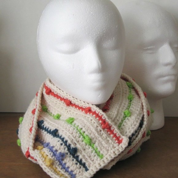 Long Striped Scarf off-white/multicolor men women - Picture 4 of 13